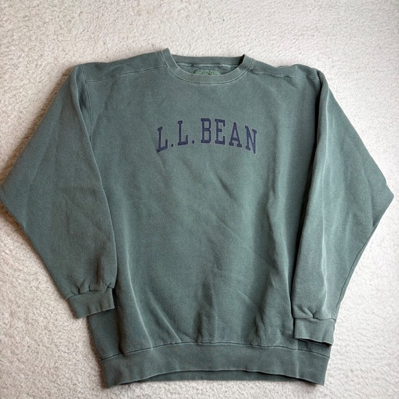L.L. Bean Other - Vintage Authentic Pigment LL Bean Sweatshirt Mens XL Green Garment Dyed Crewneck